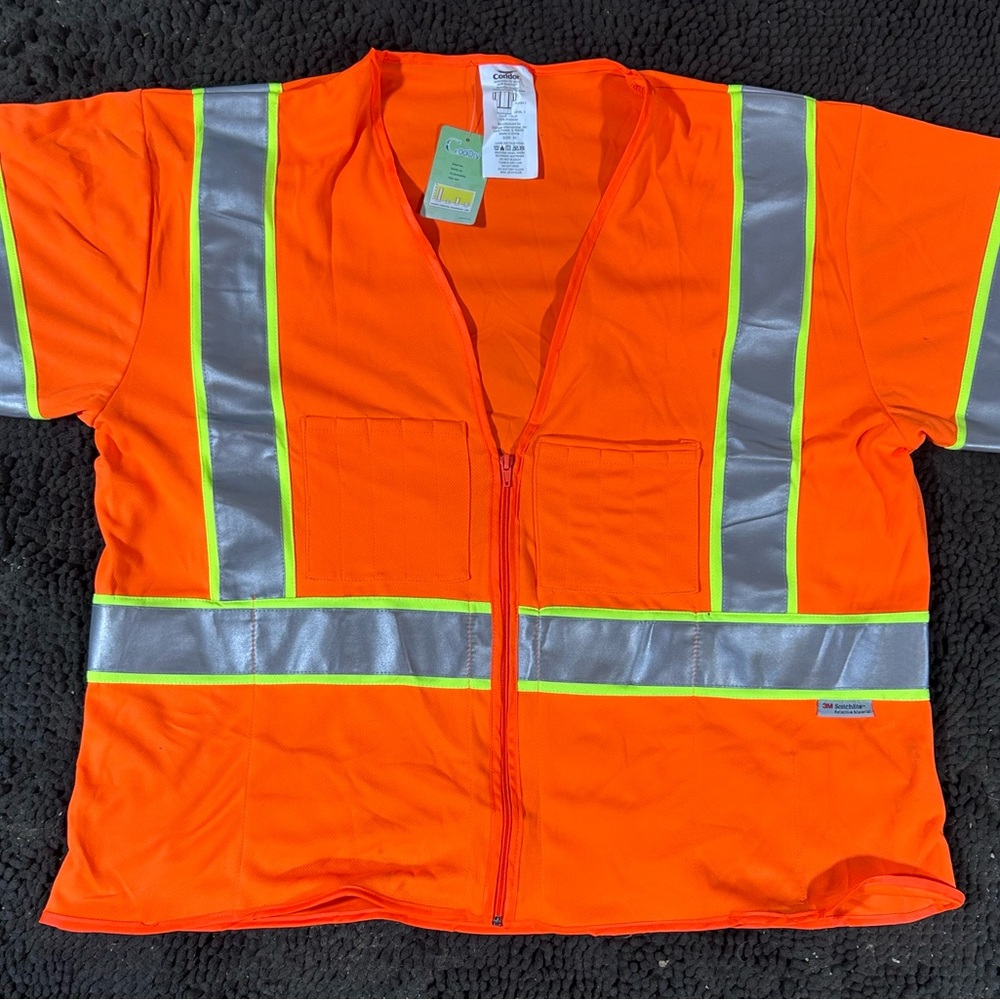 Men's High-Visibility Orange Safety Vest